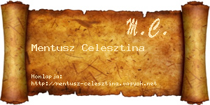 Mentusz Celesztina névjegykártya